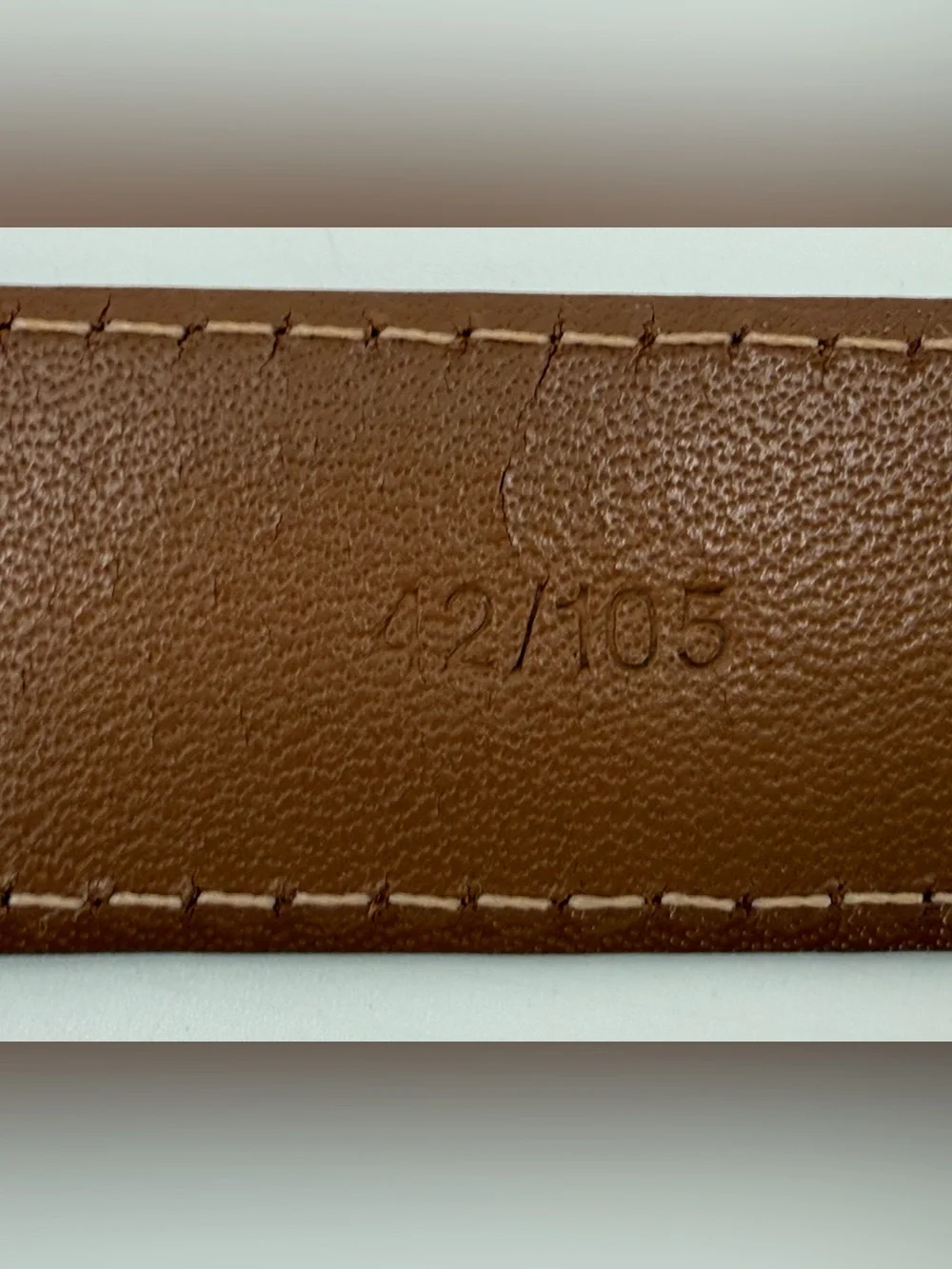 Vintage Croc Embossed‎ Italian Leather Belt 42